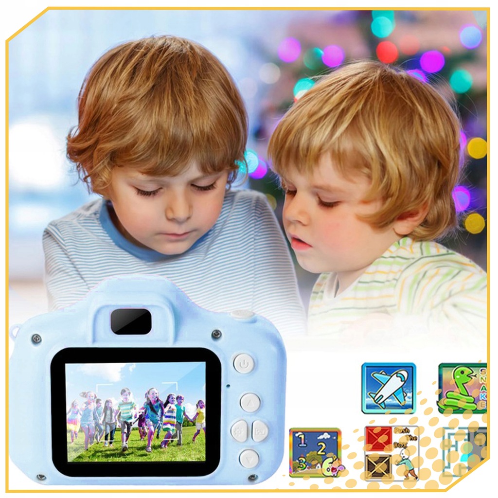 APARAT Fotograficzny CYFROWY DLA Dziecka DZIECI NIEBIESKI gry + KARTA 32GB Wiek dziecka 3 lata +